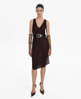 Women's Lurex Openwork Knit Dress