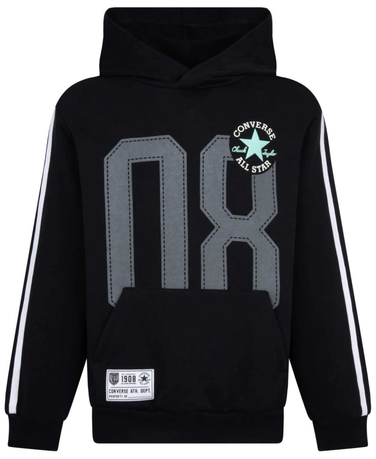 Shop Converse Big Boys Retro Remix French Terry Pullover Hoodie In Black
