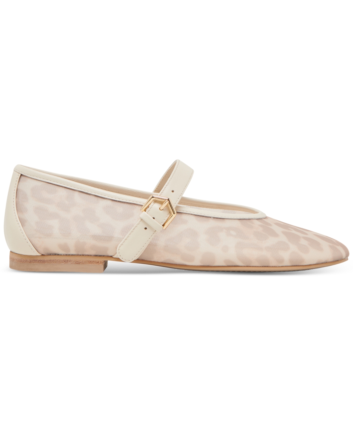 Dolce Vita Women's Roslyn Mesh Mary Jane Flats In White Leopard Mesh
