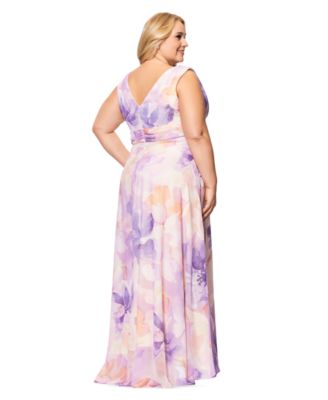 Plus Size Sleeveless V-Neck Floral Dress