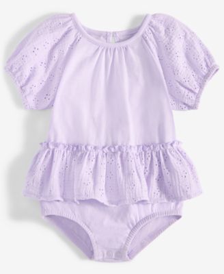 First Impressions - Baby Girls Eyelet-Detail Sunsuit