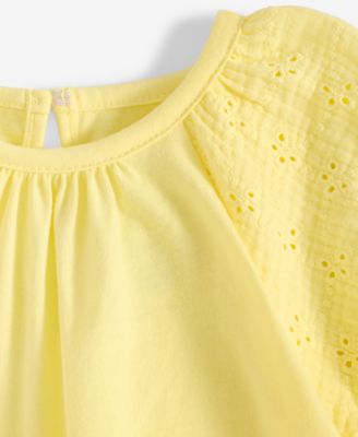Baby Girls Eyelet-Detail Sunsuit