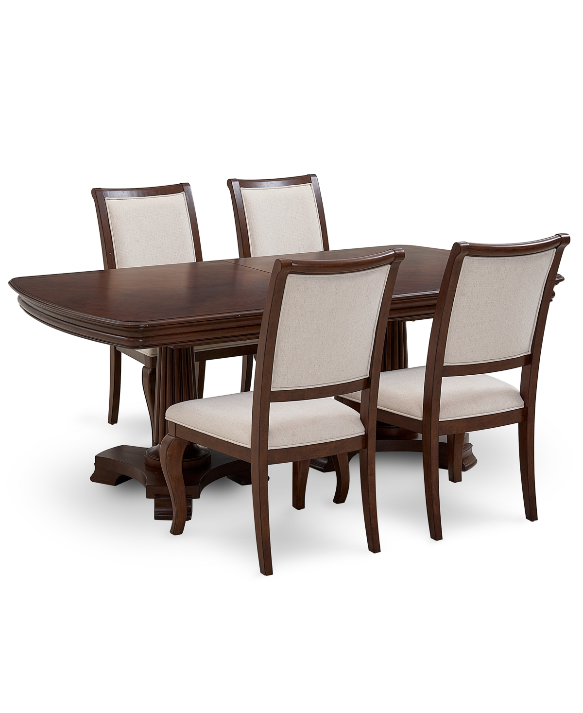 Macy's Nelman 5-pc. Rectangular Dining Set (table & 4 Side Chairs), Created For  In Brown