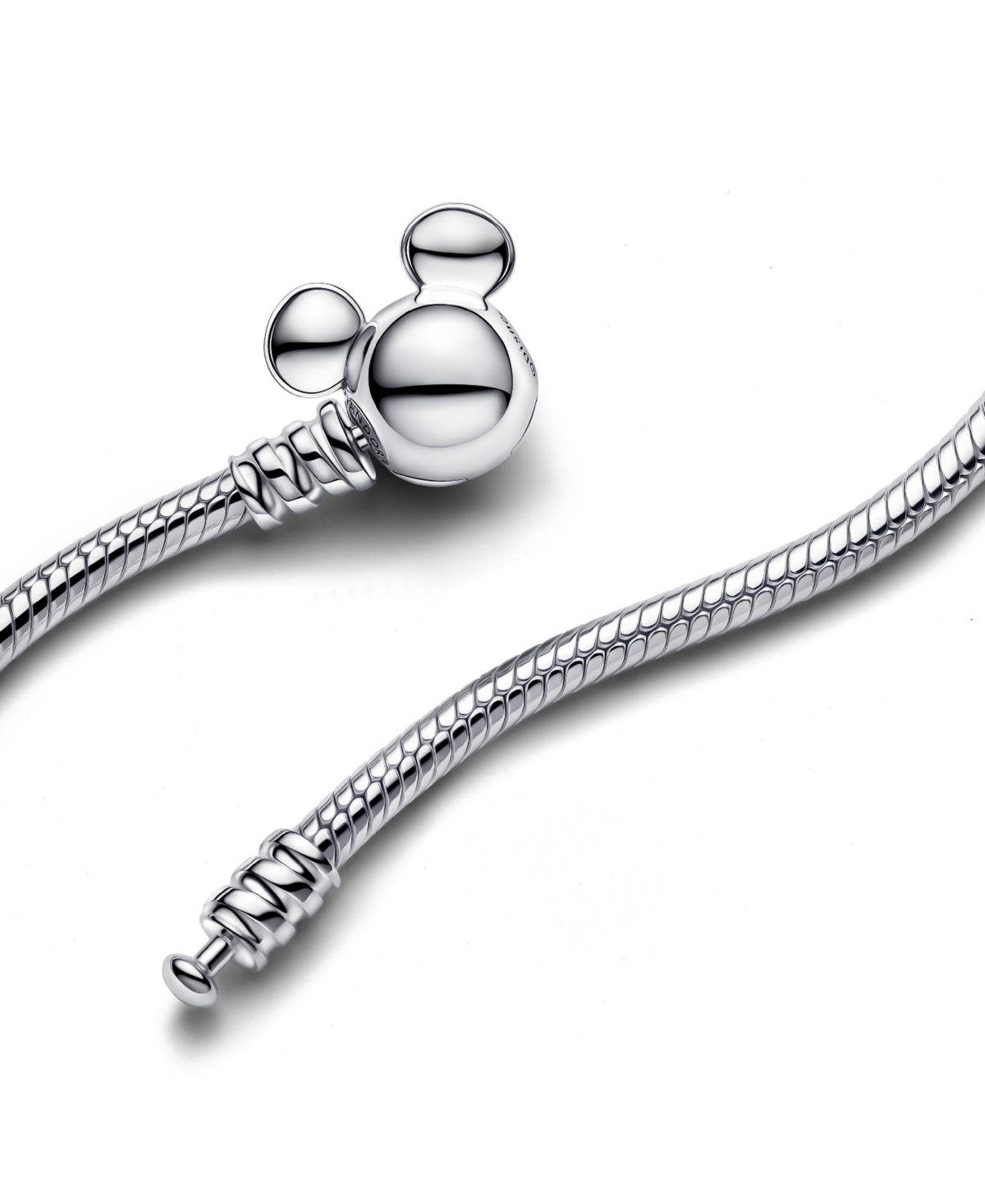 Pandora Disney Mickey Mouse Snake Chain Necklace In Sterling Silver