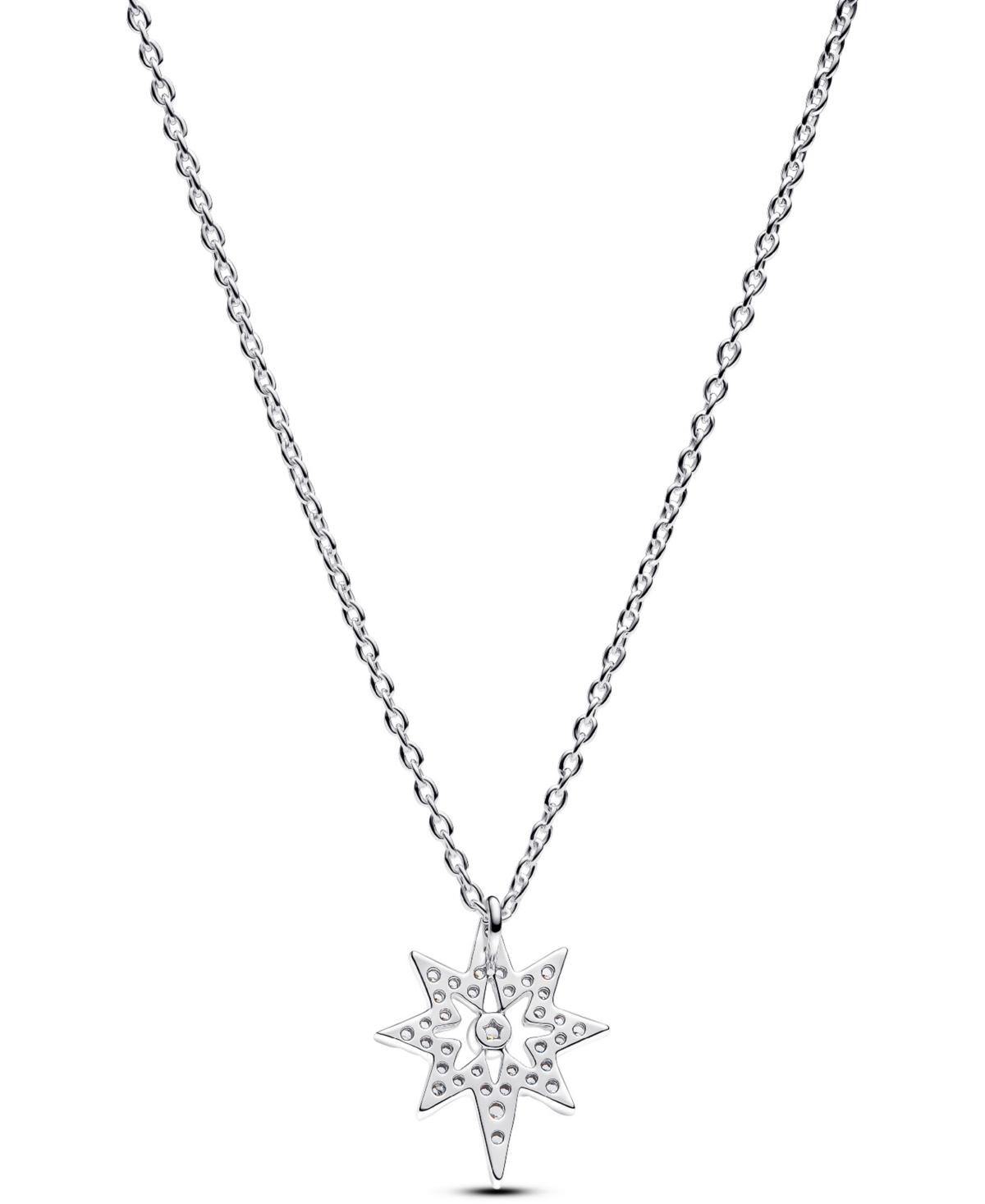 Pandora Silver North Star Pendant Necklace In Sterling Silver