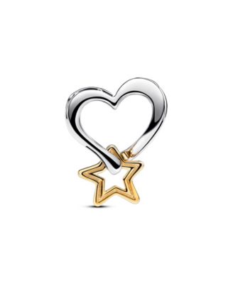 Two-Tone Sterling Lucky Star Heart Charm