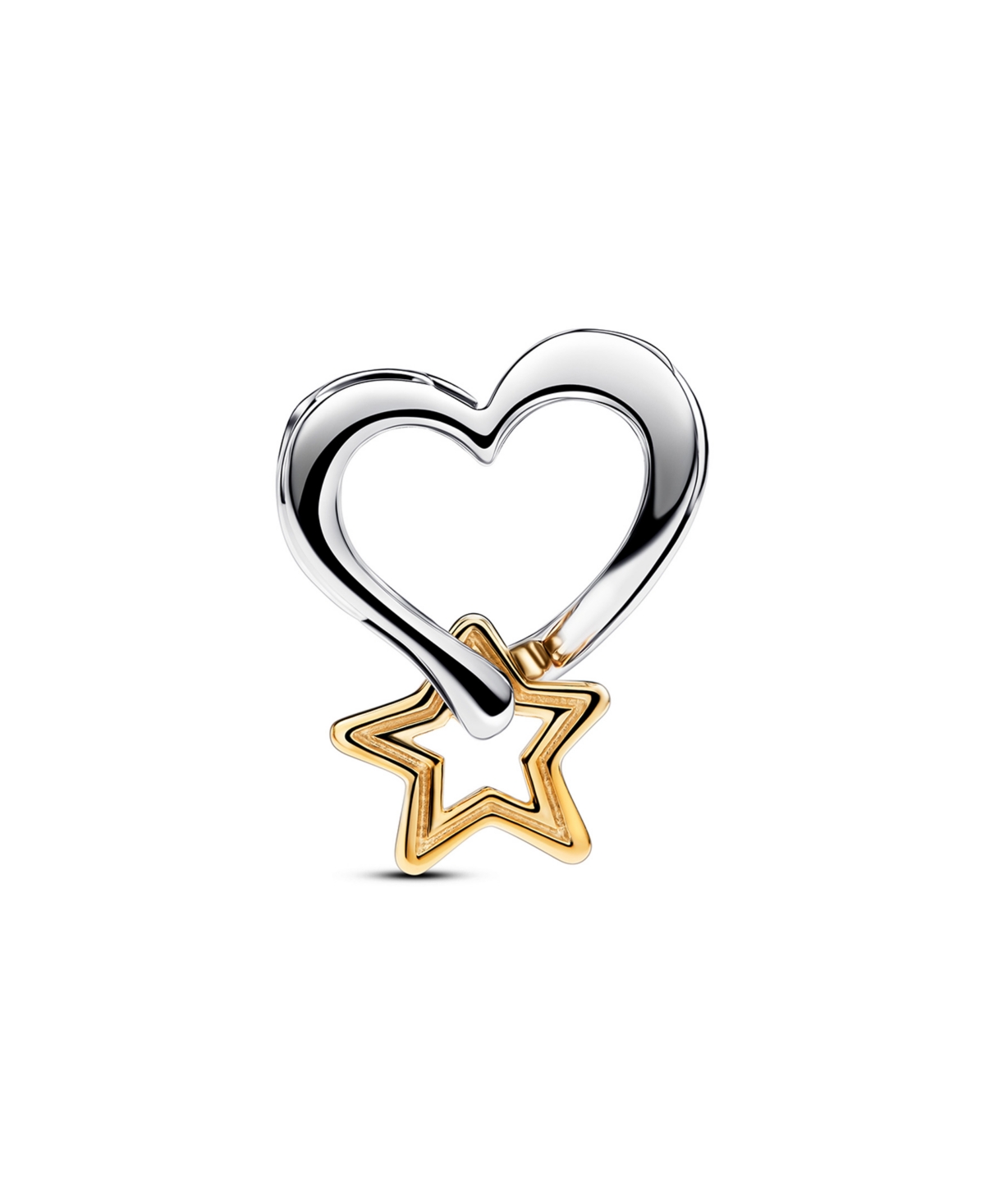 Pandora Two-tone Sterling Lucky Star Heart Charm In Two Tone