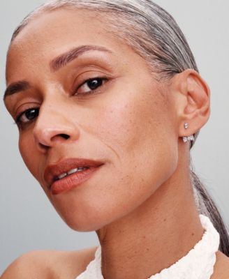 Sterling Silver Sparkling Bow Drop Earrings