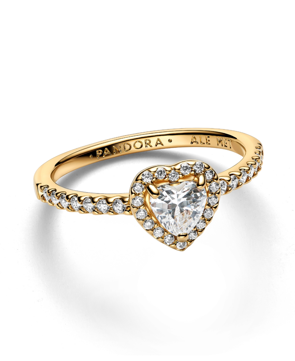 Pandora Gold-plated Elevated Heart Ring In Gold