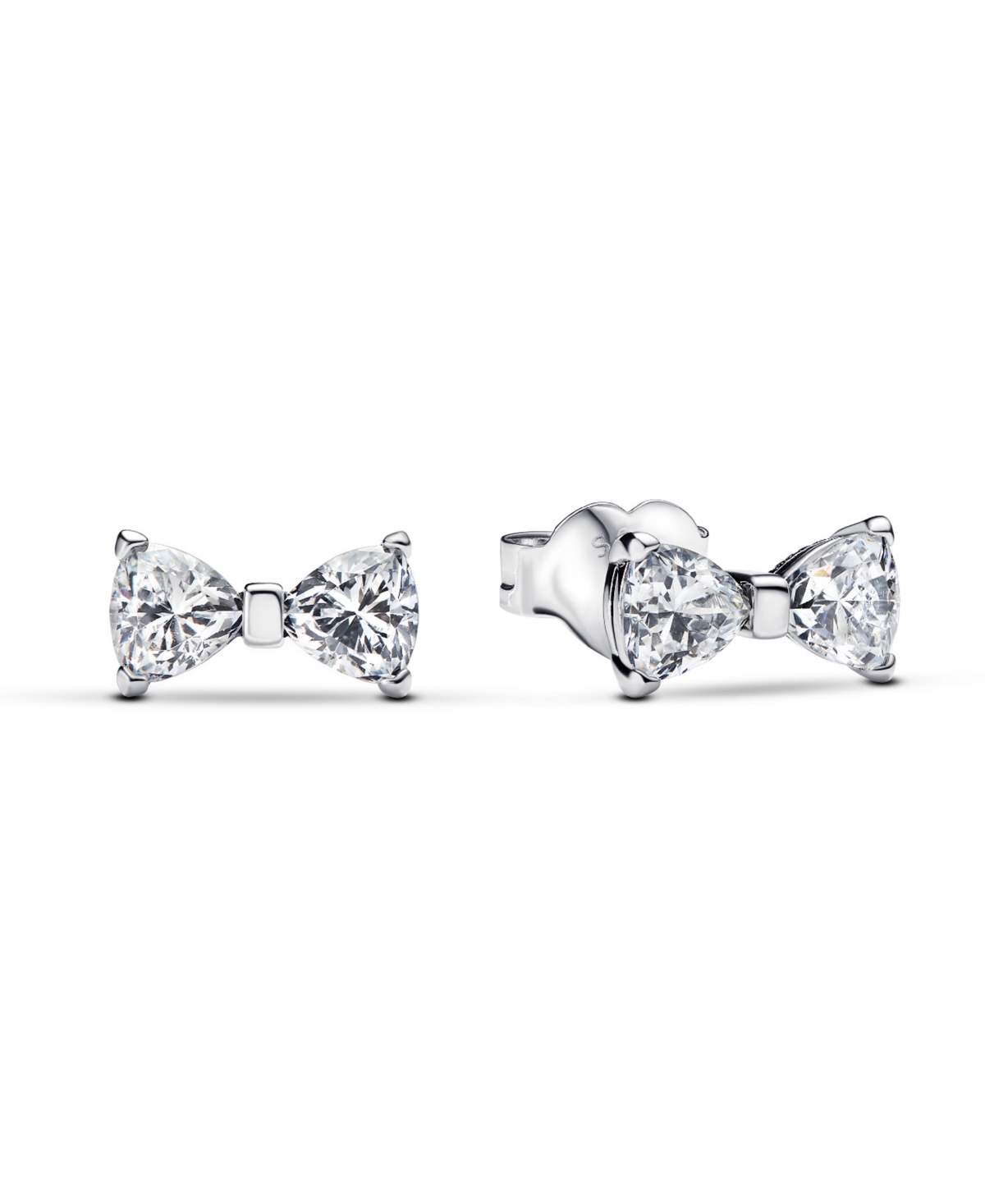 Pandora Sterling Silver Sparkling Bow Stud Earrings In Sterling Silver