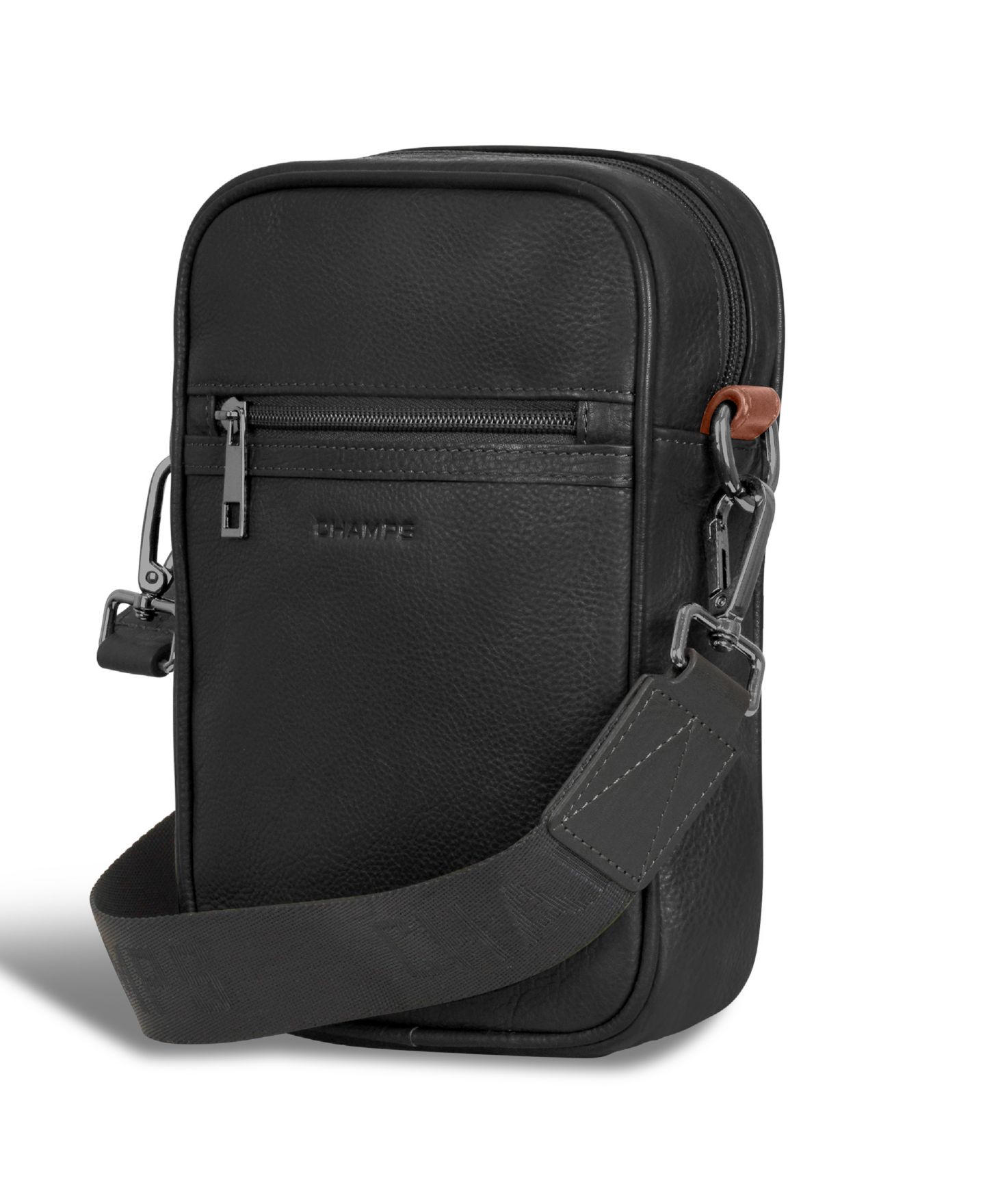 Сумка CHAMPS Onyx Vertical Leather Cross Body, цвет: Чёрный — фото 3