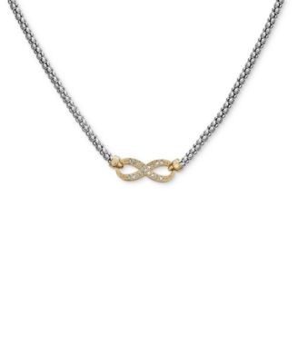 Macy's - Diamond Infinity Collar Necklace (1/10 ct. t.w.) in Sterling Silver & 14k Yellow Gold-Plated Sterling Silver, 16-1/2" + 3" extender