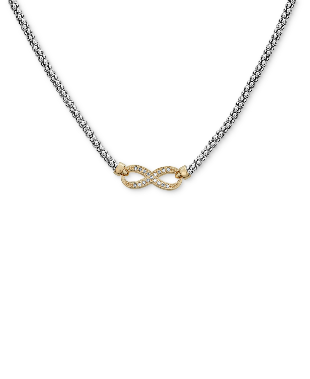 Macy's Diamond Infinity Collar Necklace (1/10 Ct. T.w.) In Sterling Silver & 14k Yellow Gold-plated Sterlin In Sterling Silver  Gold-plated