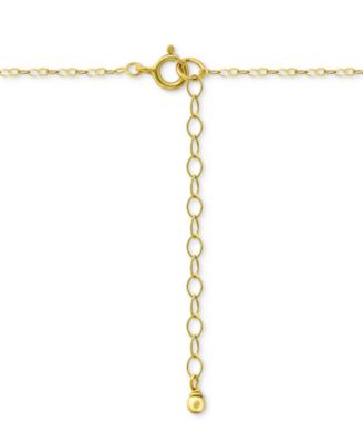 Pav&eacute; Cubic Zirconia Heart Pendant Necklace (5/8 ct. t.w.) in 18k Gold Over Sterling Silver, 16" + 2" extender, Exclusively at Macy's