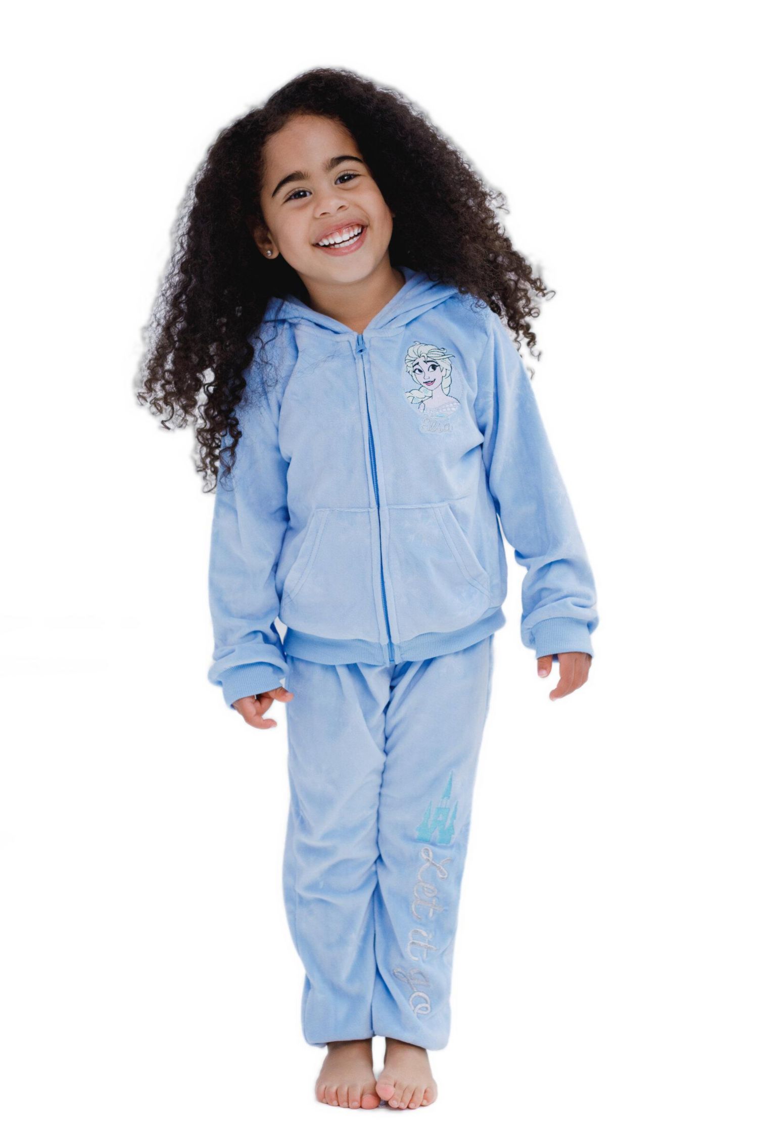 Toddler Girls Queen Elsa 2-Piece Velour Hoodie and Pants Set