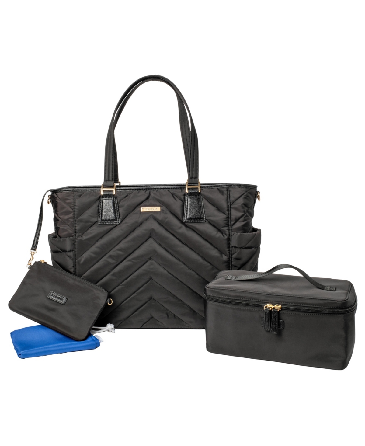 Minkeeblue Convertible Organizational Ella Tote Bag With Lunch Bag In Black