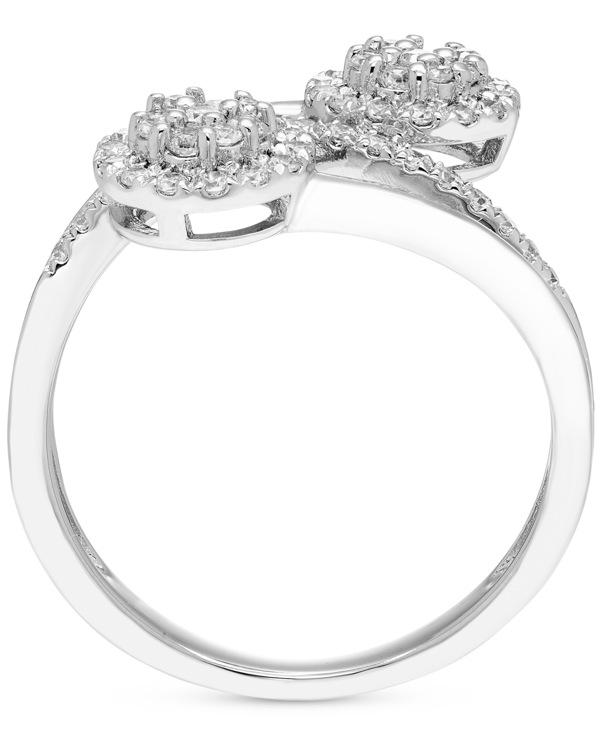 Macy's Diamond Cluster Multi-row Ring (1/2 Ct. T.w.) In 10k White Gold In White Gold