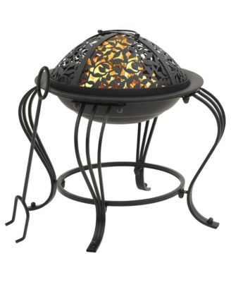 Fire Pit with Poker 19.3" Steel