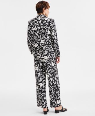 JM COLLECTION PRINTED BLAZER T SHIRT PRINTED PULL ON PANTS EXCLUSIVELY AT MACYS 