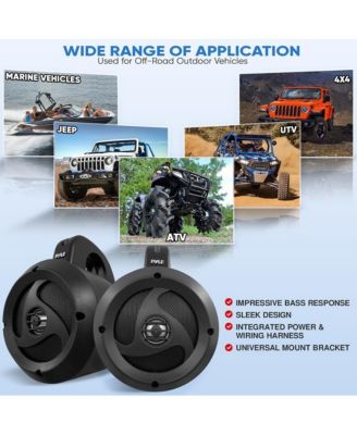 4” Waterproof Off-Road Bluetooth Streaming Speakers, Amplified, 900W