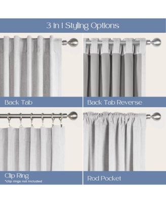 Chenille Blackout Back Tab Curtains Pair, 52"X96"