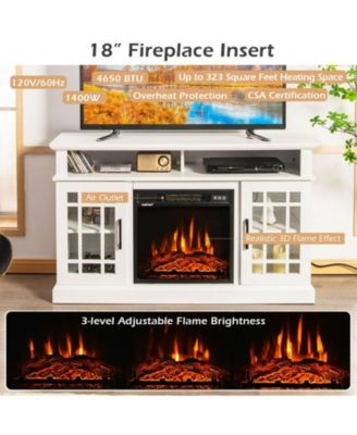 48 Inch Electric Fireplace TV Stand with Cabinets for TVs Up to 50 Inch