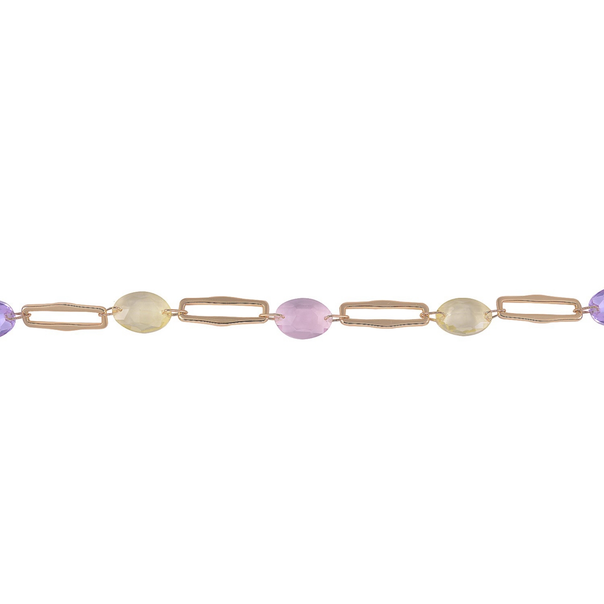 Gold Tone and Multi Colored Faceted Stone Collar Necklace - Gold