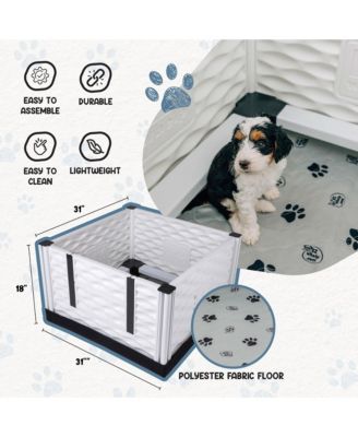 EZclassic 28"x28" Puppy Dog Whelping Box Playpen w/Rails & Liner, Black