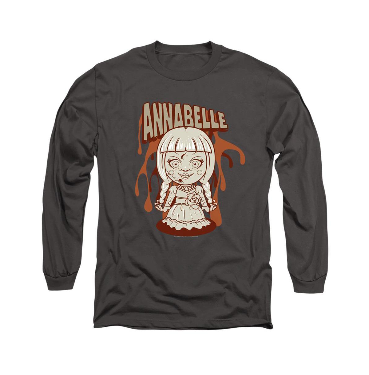 Men's Illustration Long Sleeve Adult Tee / T-Shirt - Charcoal