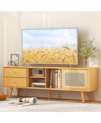 Bamboo TV Stand for TV up to 65 Inch