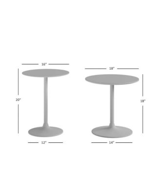 Remy Solid Wood and Iron Modern Pedestal Accent Tables (Set of 2)