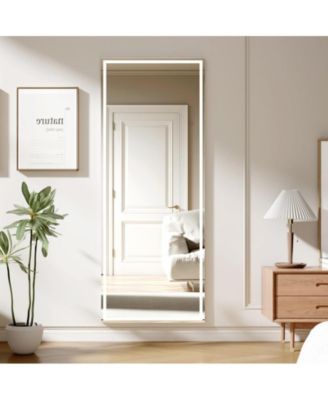 LED Mirror Full Length 71"x 28" Full Body Mirror with Light Floor Mirror Wall Mounted Mirror Freestanding Full Size Mirror dimming 3 Colors Lighting Bedroom Bathroom