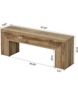 47" Farmhouse Wooden Bench – Perfect for entryway, dining room, hallway, or bedroom. Easy assembly