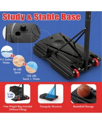 Basketball Hoop with 5-10 Feet Adjustable Height for Indoor Outdoor