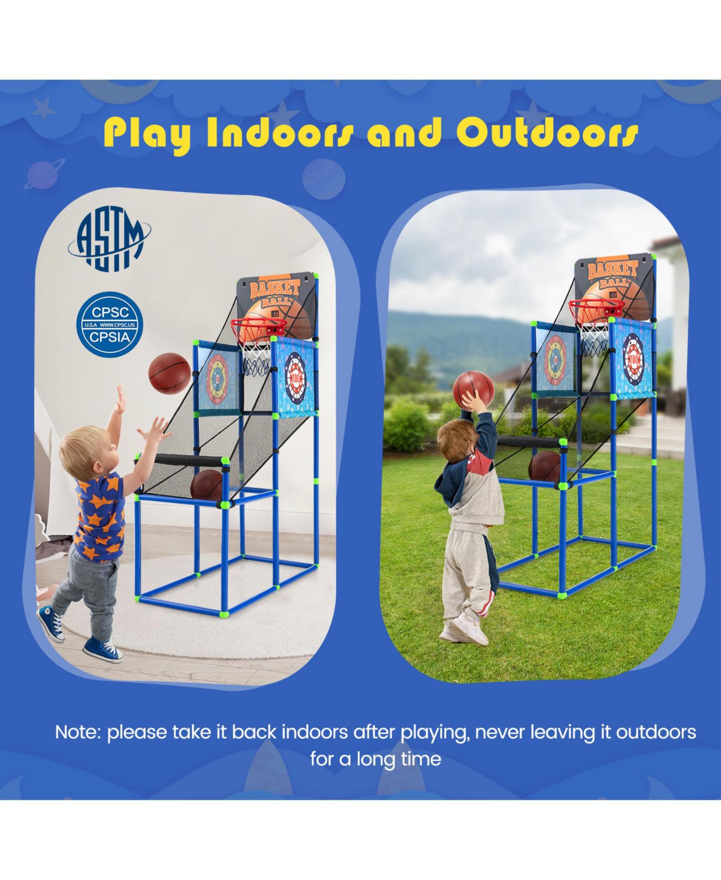Детская игрушка KUYOTQ Kids Basketball Arcade Game with Electronic Scoreboard and Sound Effect — фото 5