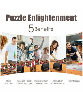 48 Inch 3-In-1 Multi Combo Game Table with Soccer for Game Rooms