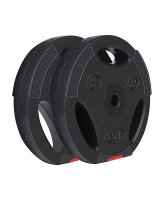 Standard 20 Pound Coded Olympic Weight Plate, Black (Set of 2)