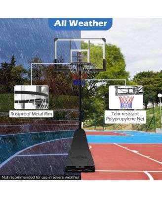 4.9-10 FT Basketball Hoop System with 44 Inch Shatterproof Backboard with Wheels