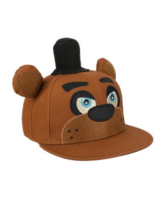Men's Freddy Fazbear Face Brown Snapback Hat