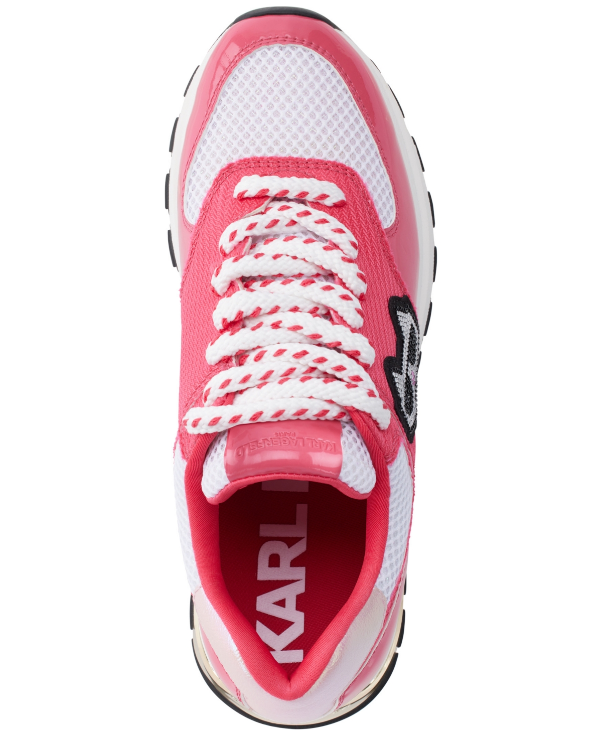 Karl Lagerfeld Women's Mayu Lace-up Sneakers In White,teaberry