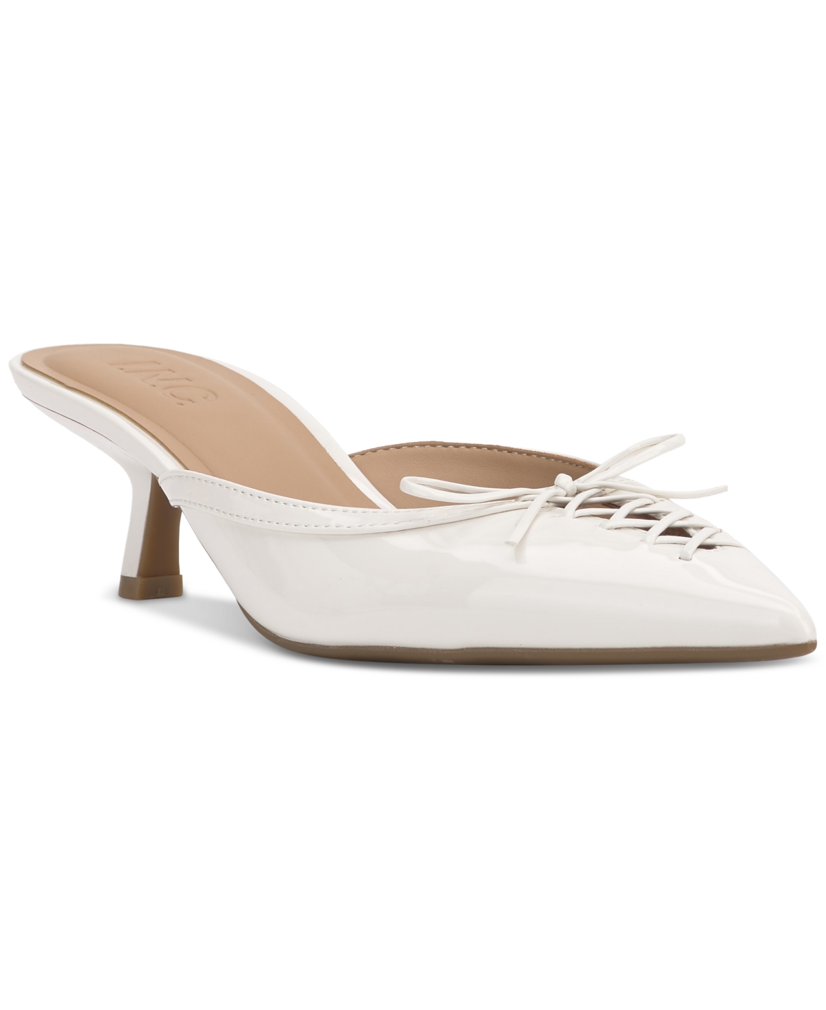 Inc International Concepts Women's Caetti Pointed Toe Heeled Mules, Exclusively At Macy's In White Patent