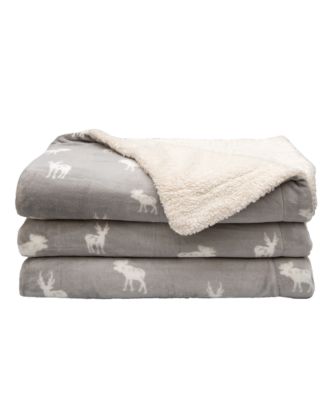 Velvet Plush Reversible Sherpa Throw Blanket