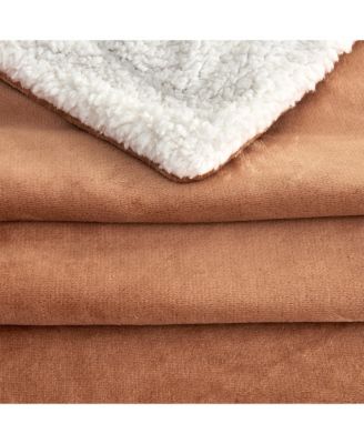 Velvet Plush Reversible Sherpa Throw Blanket
