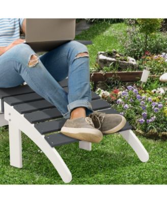 Outdoor Adirondack Ottoman - Weather-Resistant HDPE Patio Footrest for Ultimate Relaxation