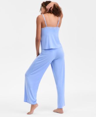 Women's Lace-Trim Knit Tank & Pajama Pants Set, Exclusively at Macy's