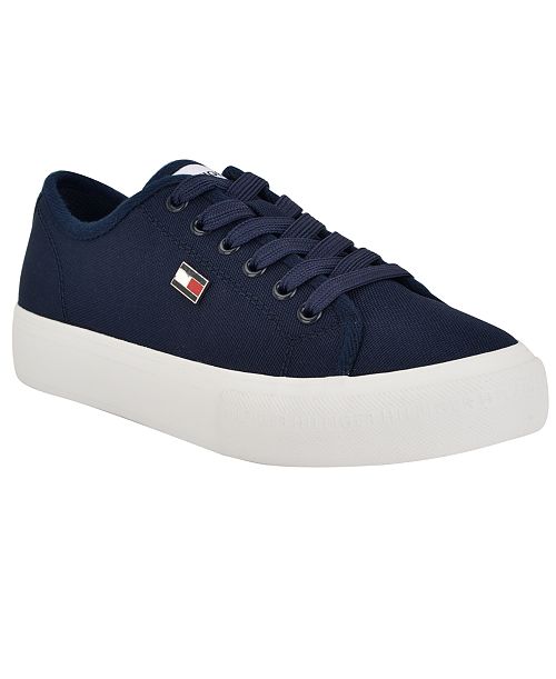 alfani Tommy Hilfiger Women's Aressa Flag Lace-Up Sneakers Women's Fashion Shoes & Accessories