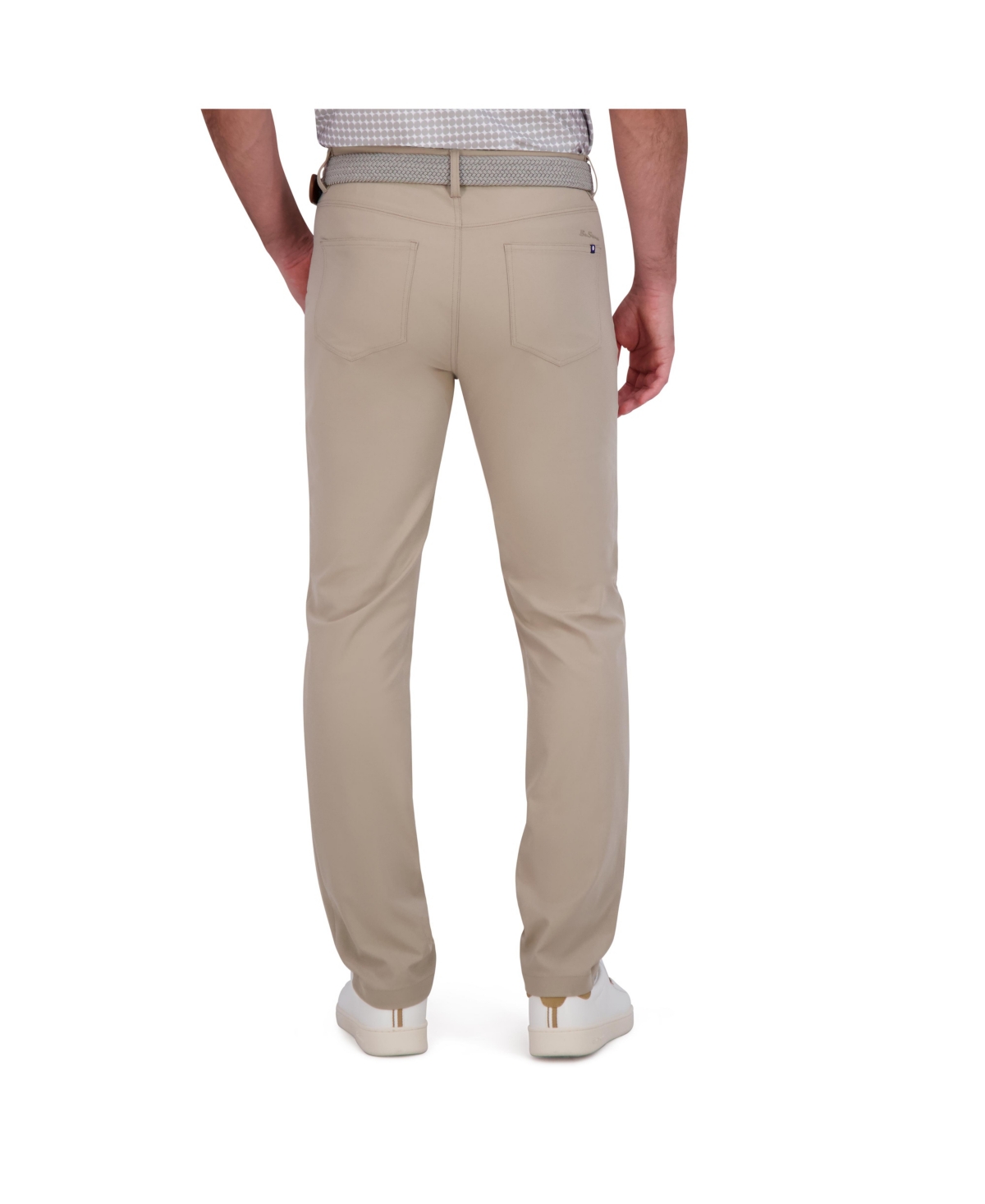 Ben Sherman Solid 4-way-stretch Tech Golf Pants In Khaki