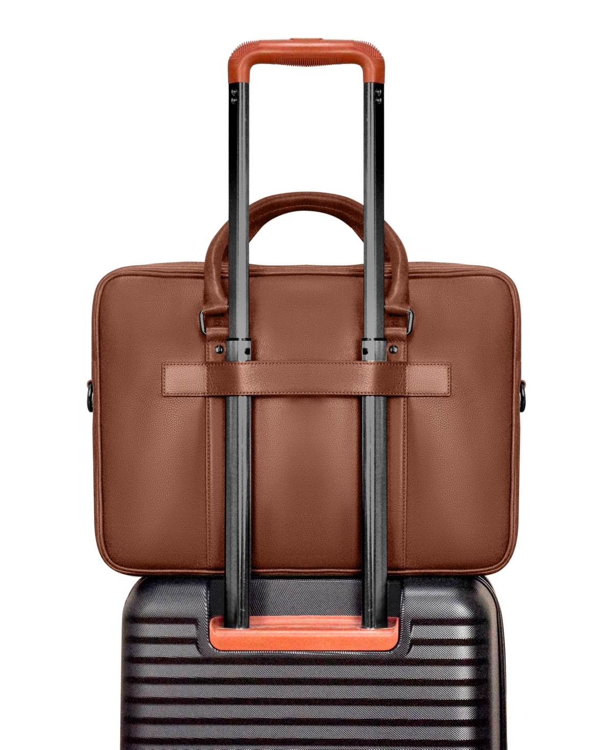 Champs Onyx Collection Leather Slim Briefcase In Brown