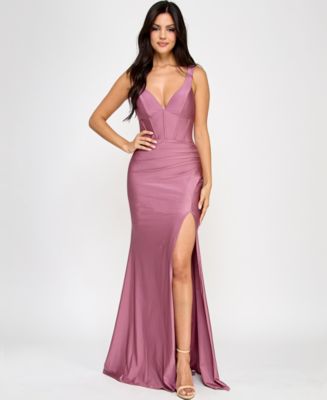 Emerald Sundae Juniors' Corset Lace-Up-Back Gown - Macy's
