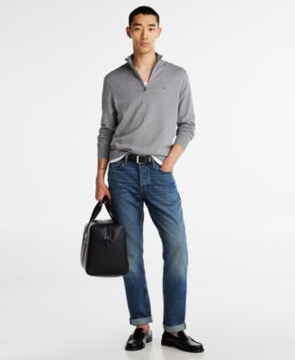 Men's Essential Quarter-Zip Pullover Knit Sweater